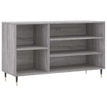 Vidaxl Mueble Zapatero Madera Contrachapada Gris Sonoma 102x36x60 Cm