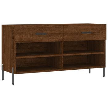 Vidaxl Banco Zapatero Madera De Ingeniería Marrón Roble 102x35x55 Cm