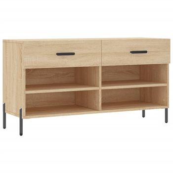 Vidaxl Banco Zapatero Madera De Ingeniería Roble Sonoma 102x35x55 Cm Marrón