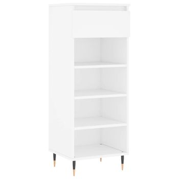 Vidaxl Mueble Zapatero Madera Contrachapada Blanco 40x36x105 Cm