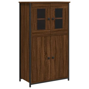 Vidaxl Aparador Alto Madera Contrachapada Roble Marrón 62x32x106,5 Cm