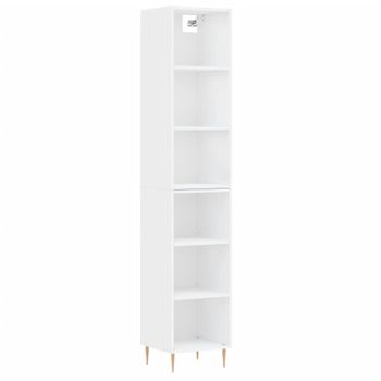 Vidaxl Aparador Alto Madera Contrachapada Blanco 34,5x32,5x180 Cm