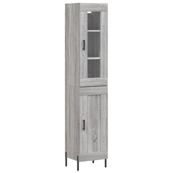 Vidaxl Aparador Alto Madera Contrachapada Gris Sonoma 34,5x34x180 Cm