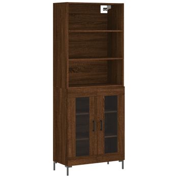 Vidaxl Aparador Alto Madera Contrachapada Marrón Roble 69,5x34x180 Cm