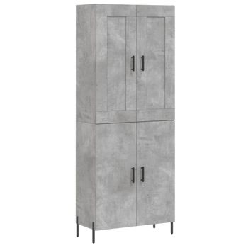 Vidaxl Aparador Alto Madera Contrachapada Gris Hormigón 69,5x34x180 Cm