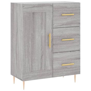 Vidaxl Aparador De Madera De Ingeniería Gris Sonoma 69,5x34x90 Cm