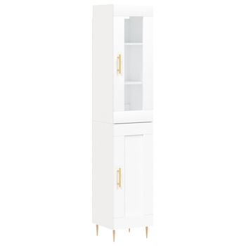 Vidaxl Aparador Alto Madera Contrachapada Blanco 34,5x34x180 Cm