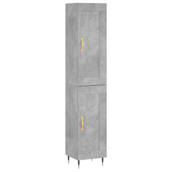 Vidaxl Aparador De Madera Contrachapada Gris Hormigón 34,5x34x180 Cm