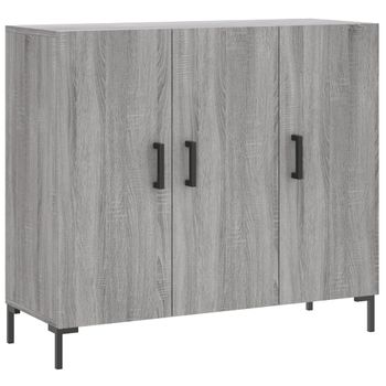 Vidaxl Aparador De Madera De Ingeniería Gris Sonoma 90x34x80 Cm