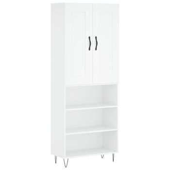 Vidaxl Aparador Alto Madera Contrachapada Blanco 69,5x34x180 Cm