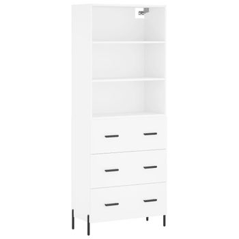 Vidaxl Aparador Alto Madera Contrachapada Blanco 69,5x34x180 Cm