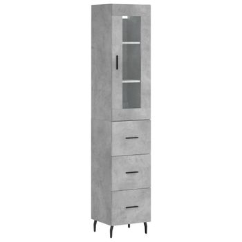 Vidaxl Aparador De Madera Contrachapada Gris Hormigón 34,5x34x180 Cm