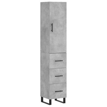 Vidaxl Aparador De Madera Contrachapada Gris Hormigón 34,5x34x180 Cm