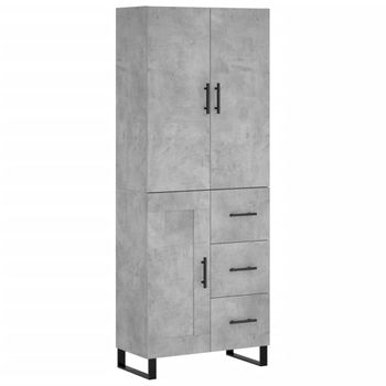 Vidaxl Aparador Alto Madera Contrachapada Gris Hormigón 69,5x34x180 Cm