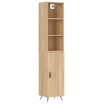 Vidaxl Aparador De Madera Contrachapada Roble Sonoma 34,5x34x180 Cm Marrón