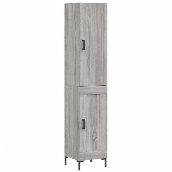 Vidaxl Aparador Alto Madera Contrachapada Gris Sonoma 34,5x34x180 Cm