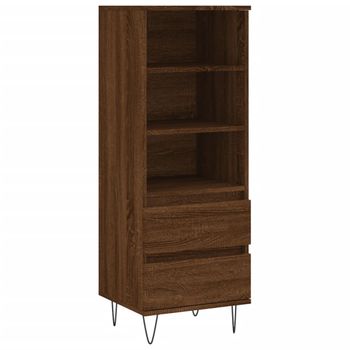 Vidaxl Aparador Alto Madera Contrachapada Roble Marrón 40x36x110 Cm