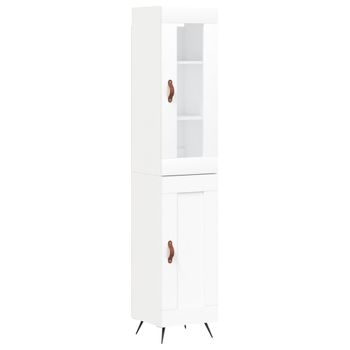 Vidaxl Aparador Alto Madera Contrachapada Blanco 34,5x34x180 Cm