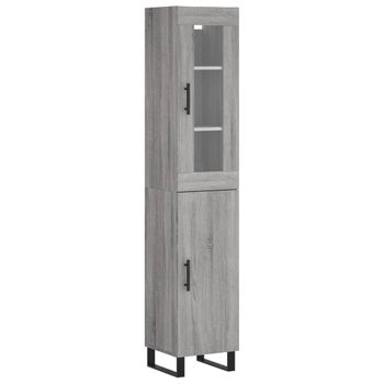 Vidaxl Aparador Alto Madera Contrachapada Gris Sonoma 34,5x34x180 Cm