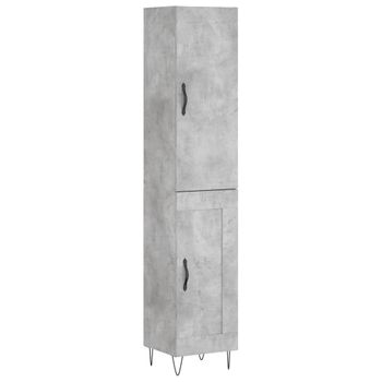 Vidaxl Aparador De Madera Contrachapada Gris Hormigón 34,5x34x180 Cm