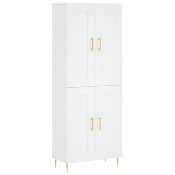 Vidaxl Aparador Alto Madera Contrachapada Blanco 69,5x34x180 Cm