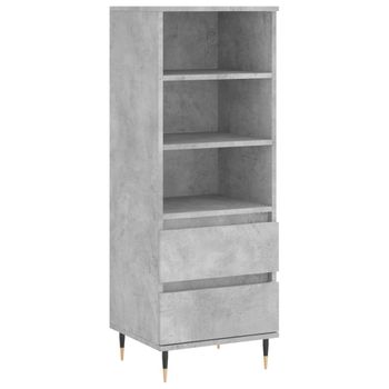 Vidaxl Aparador Alto Madera Contrachapada Gris Hormigón 40x36x110 Cm