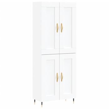 Vidaxl Aparador Alto Madera Contrachapada Blanco 69,5x34x180 Cm