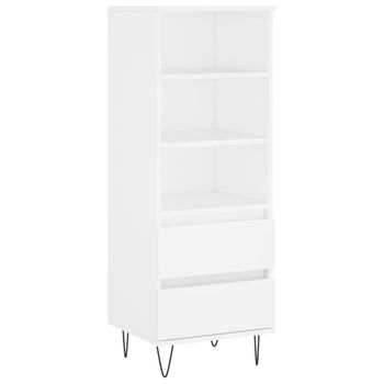 Vidaxl Aparador Alto Madera Contrachapada Blanco 40x36x110 Cm