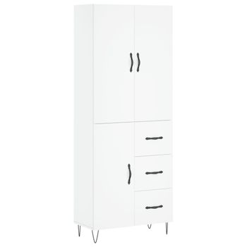 Vidaxl Aparador Alto Madera Contrachapada Blanco 69,5x34x180 Cm