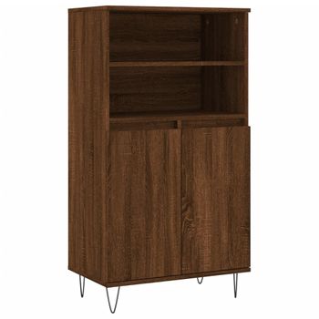 Vidaxl Aparador Alto Madera Contrachapada Marrón Roble 60x36x110 Cm