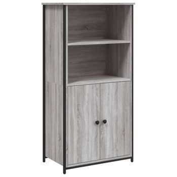 Vidaxl Aparador Alto Madera Contrachapada Sonoma Gris 62x36x121,5 Cm