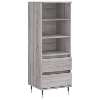 Vidaxl Aparador Alto Madera Contrachapada Gris Sonoma 40x36x110 Cm