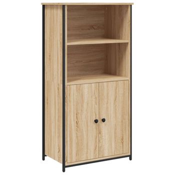 Vidaxl Aparador Alto Madera Contrachapada Roble Sonoma 62x36x121,5 Cm Marrón