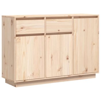 Vidaxl Aparador De Madera Maciza De Pino 110x34x75 Cm Marrón