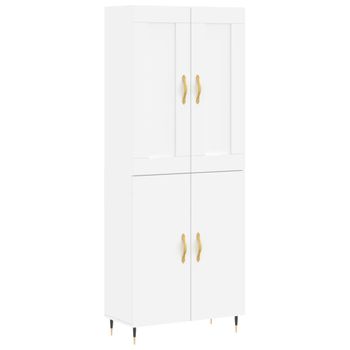 Vidaxl Aparador Alto Madera Contrachapada Blanco 69,5x34x180 Cm