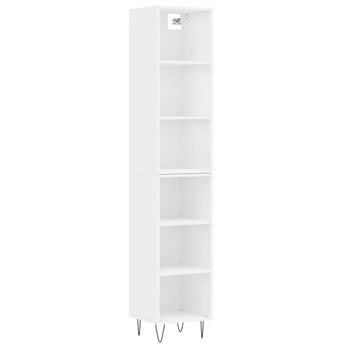 Vidaxl Aparador Alto Madera Contrachapada Blanco 34,5x32,5x180 Cm