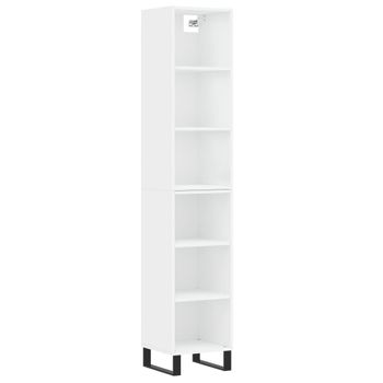 Vidaxl Aparador Alto Madera Contrachapada Blanco 34,5x32,5x180 Cm