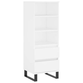 Vidaxl Aparador Alto Madera Contrachapada Blanco 40x36x110 Cm