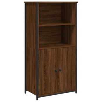 Vidaxl Aparador Alto Madera Contrachapada Marrón Roble 62x36x121,5 Cm