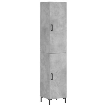 Vidaxl Aparador De Madera Contrachapada Gris Hormigón 34,5x34x180 Cm