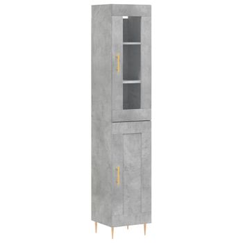 Vidaxl Aparador De Madera Contrachapada Gris Hormigón 34,5x34x180 Cm