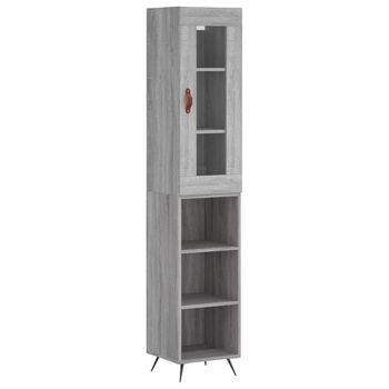 Vidaxl Aparador Alto Madera Contrachapada Gris Sonoma 34,5x34x180 Cm