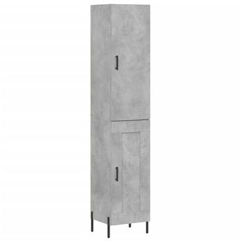 Vidaxl Aparador De Madera Contrachapada Gris Hormigón 34,5x34x180 Cm