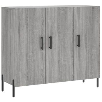 Vidaxl Aparador De Madera De Ingeniería Gris Sonoma 90x34x80 Cm