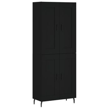 Vidaxl Aparador Alto Madera Contrachapada Negro 69,5x34x180 Cm