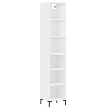 Vidaxl Aparador Alto Madera Contrachapada Blanco 34,5x32,5x180 Cm