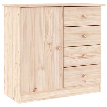 Vidaxl Aparador Alta Madera Maciza De Pino 77x35x73 Cm Marrón