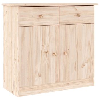 Vidaxl Aparador Alta Madera Maciza De Pino 77x35x73 Cm Marrón