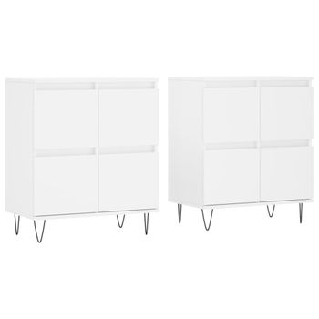 Vidaxl Aparadores 2 Uds Madera Contrachapada Blanco