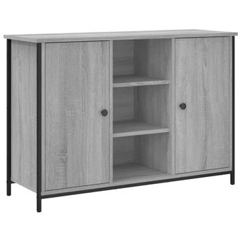 Vidaxl Aparador De Madera De Ingeniería Gris Sonoma 100x35x70 Cm